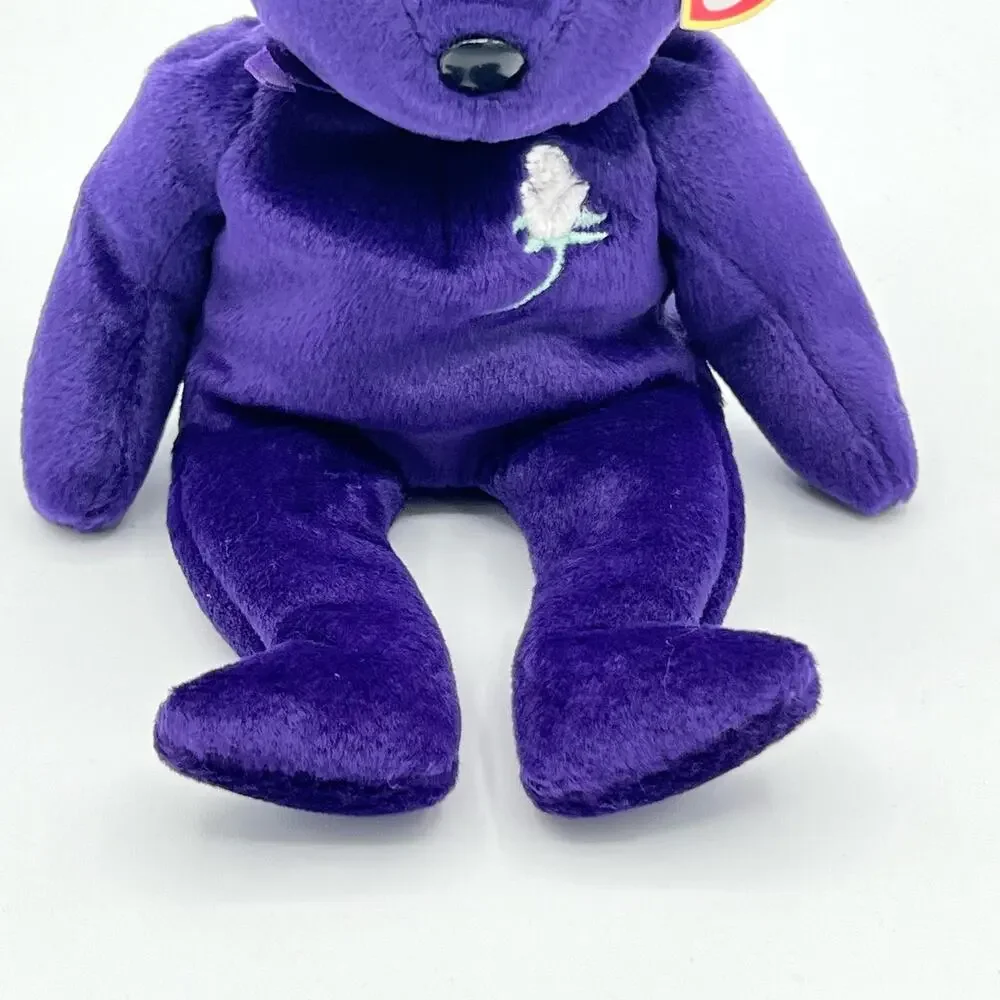 TY Beanie Baby Princess Purple Diana Bear